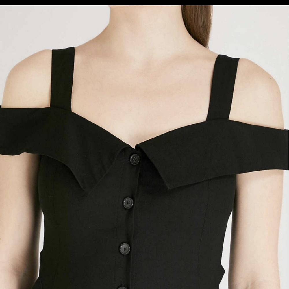 Designer A.L.C Black Cold Shoulder Hudson Dress 12 worn twice Gorgeous!